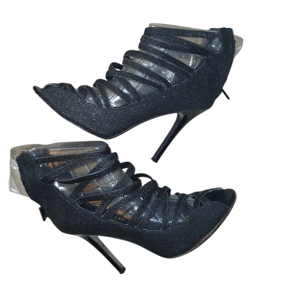 Rebecca Minkoff Beaded Black Stiletto Heeled Sandals Size 8 - Picture 9 of 9